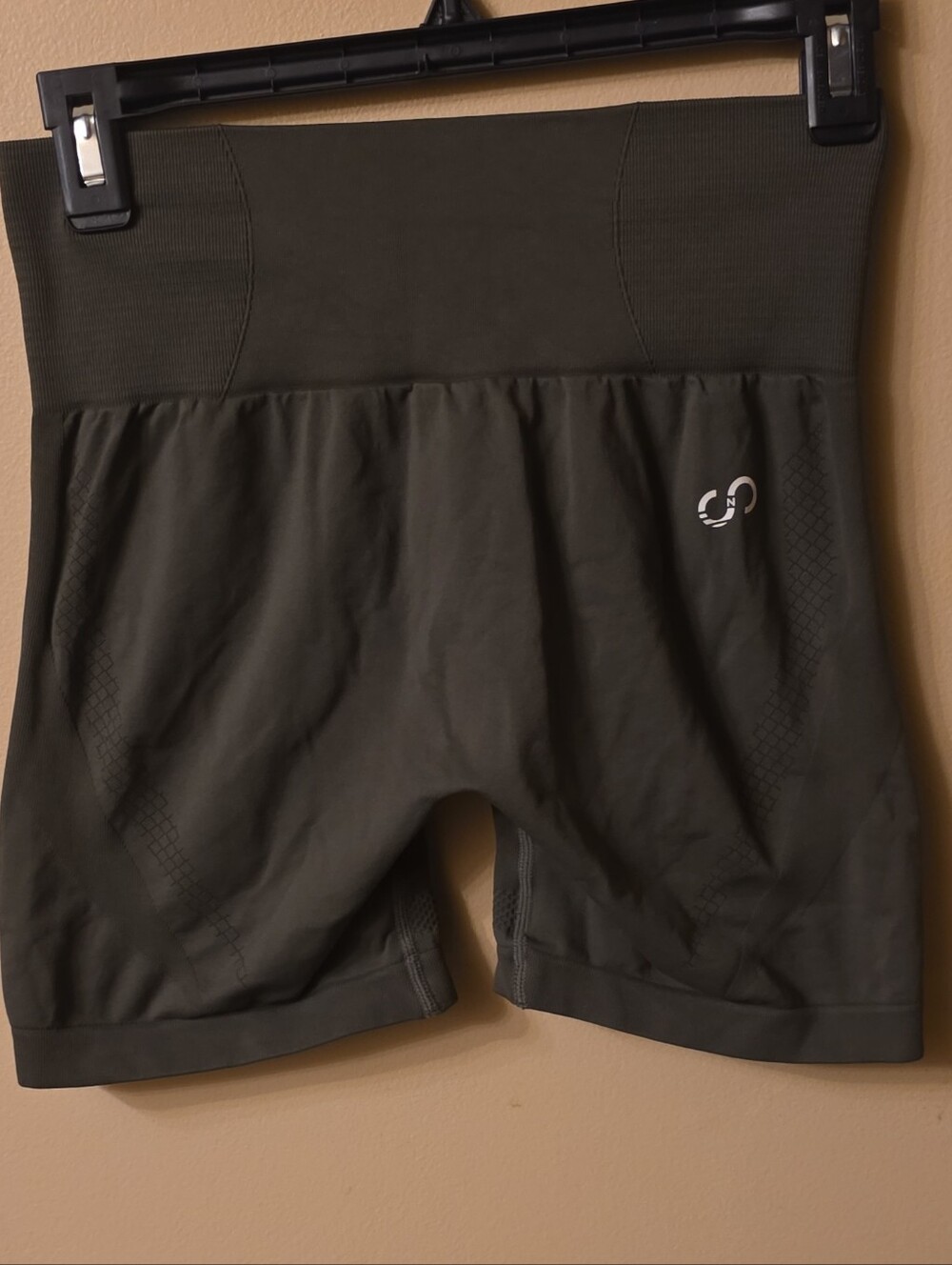 Curves N Combatboots Women’s Black Solid Knit Stretch Biker Activewear Shorts